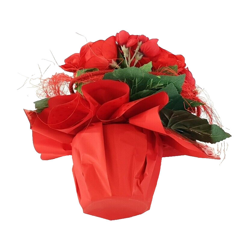 Begonie 20 cm rot im Topf Kunstpflanzen künstliche Pflanze Kunstblumen Geschenk