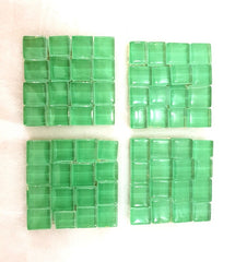 BORDÜRE Glasmosaik hellgrün Klarglas Borde 4 Quadrate 50 x 50 mm x 5 mm flach