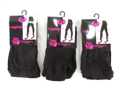 3 Paar Legging Damenleggins Highlight Company Baumwolle Varianten Schwarz