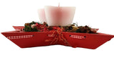 CASA - POADOR ADVENTSGESTECK WEIHNACHTEN Tischschmuck Sternteller Kerze