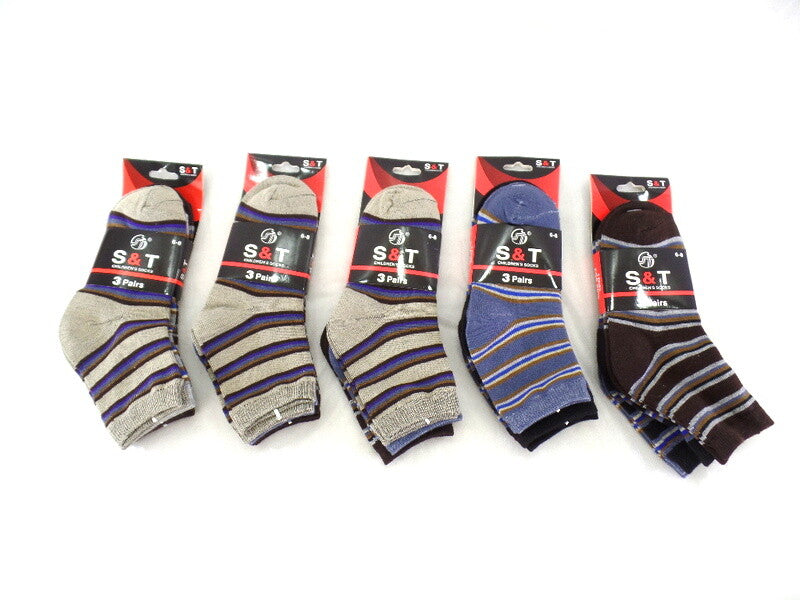 Kinder Sneaker 15 Socken Paar 6 - 8 Sport Füßlinge kurz Jungen S & T