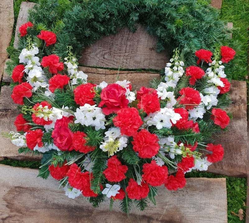 Grabkranz Kranz künstliche Blumen Grabschmuck Trauerkranz 80 cm FriedhofGedenken