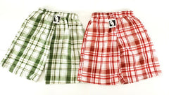 Badehosen Kinder 3 für 2 Badeshorts 128 - 140 Shorts kariert Kinder Grün Rot