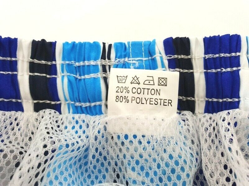Badehose Badeshorts L / XL Blautöne Mix Lotus Shorts geblümt gestreift Freizeit