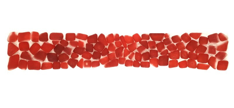 BORDÜRE Casa-Poador Glasmosaik Polygonal Rot 1 Streifen matt unregelmäßigTropfen