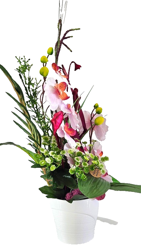 Casa-Poador Gesteck Orchidee Phalenopsis Kunstblumen Rosa künstliche  Geschenk