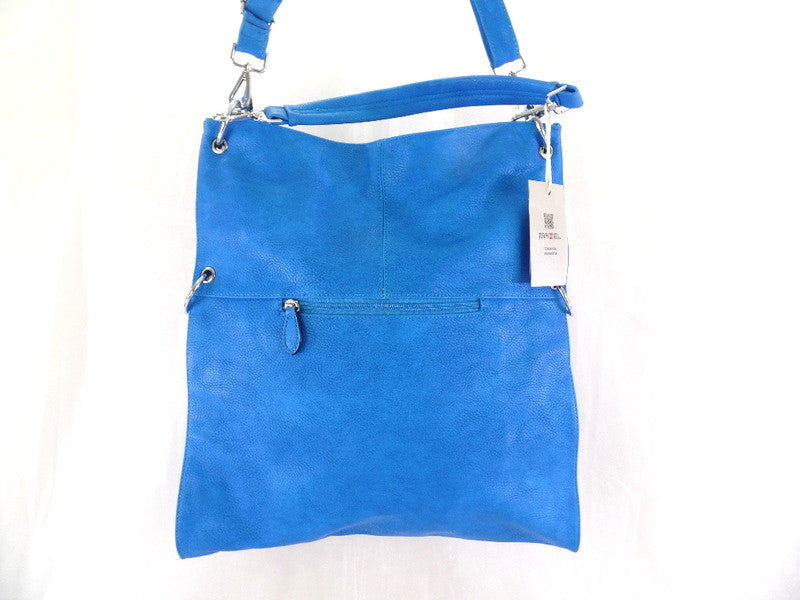 Mahel Tasche Schultertasche Hellblau  Reißverschluss Damentasche