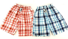 Badehosen Kinder 3 für 2 Badeshorts146 - 158 Rot Blau kariert Shorts Kinder