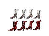 BOX 24 STIEFEL SCHUHEN  Deko Hänger 12 Rot 12 Klar durchsichtig Schmuck