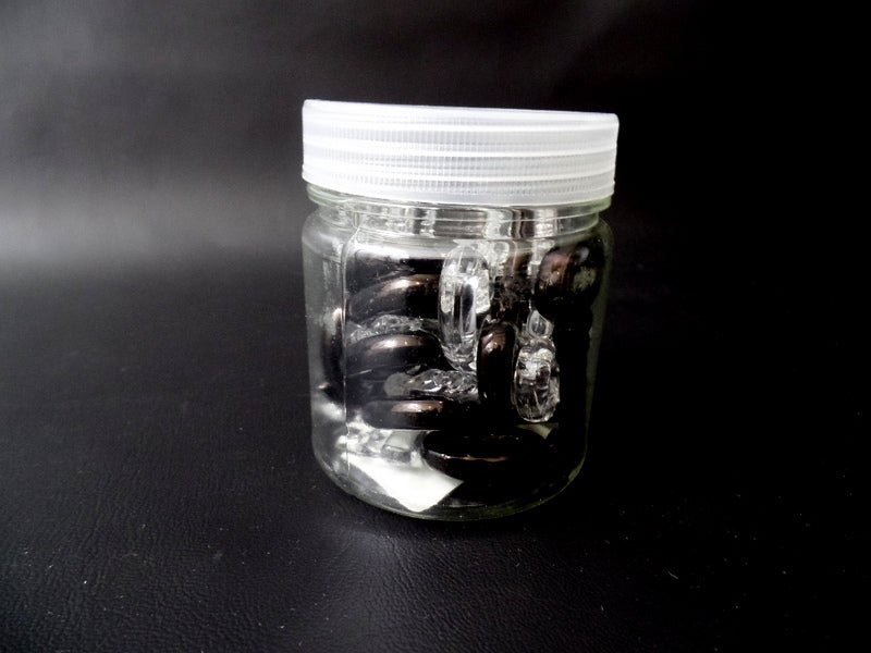 Box mit 18 Schlüsseln Deko 9 Schwarz 9 Klar durchsichtig Schmuck Acryl