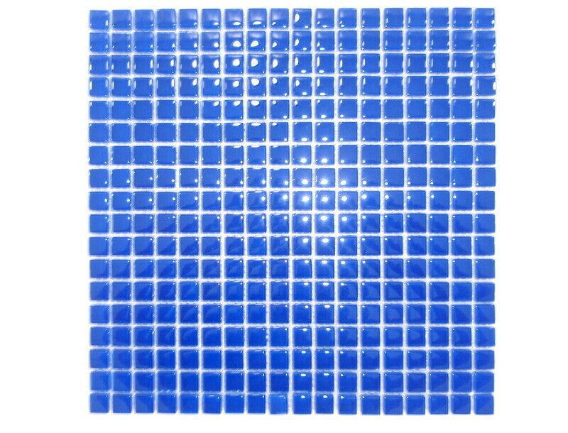 Ressalossa Glasmosaik Fliesen mittelblau glänzend Matte 30 x 30 cm 324 Steinchen