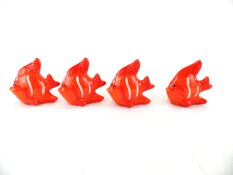Fische 12 Stück Orange Keramik Ton 8 cm Tierfigur Dekoration