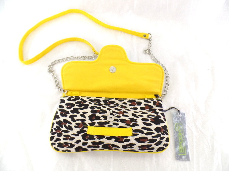 Spooky Girl Umhängetasche Gelb mit Leopardenmuster Schultertasche