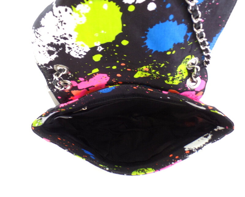 Umhängetasche Schwarz mit Fleckenmuster Schultertasche New Design Stoff