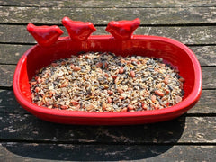 Vogeltränke Vogelbad Rot Garten Wasserschalen Vogelbecken Tiertränke Geschenk