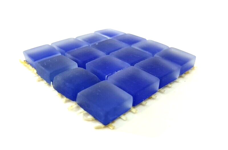 Glasmosaik Blau matt Glas Borde 4 x Quadrate Mosaik Glas Basteln Deko