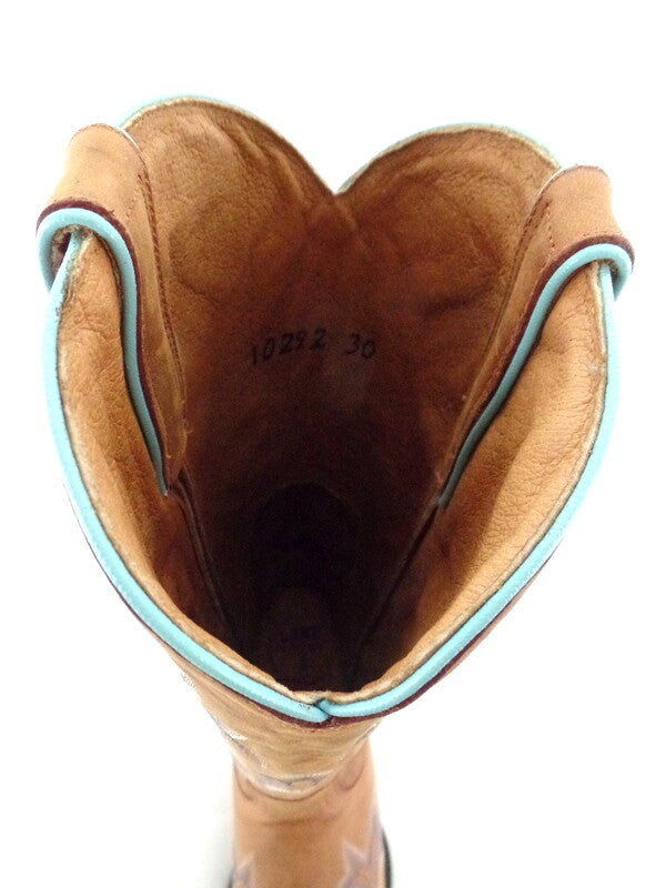 Westernstiefel 39 Hellbraun Lane Cowboystiefel Echt Leder spitz grüne Sohle