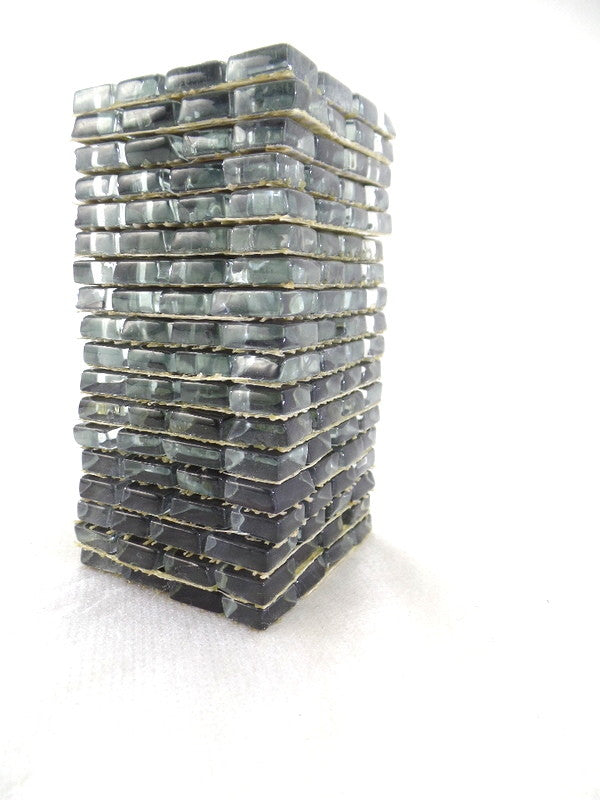 Glas BORDÜRE Glasmosaik Antrazit Klarglas Borde 18 x 50 x 50 mm 288 Steine 5 mm