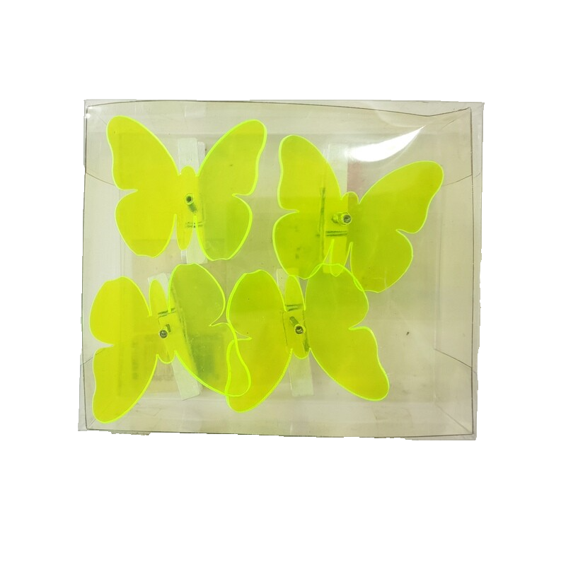 Sonnenfänger Gelb Ø 4 cm 4 er - Set Schmetterlinge mit Klammer Butterfly