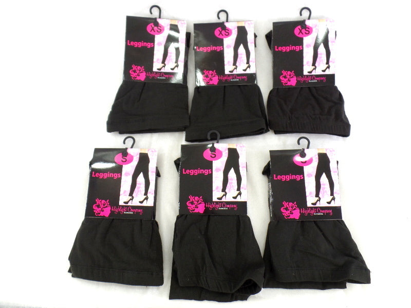 3 Paar Legging Damenleggins Highlight Company Baumwolle Varianten Schwarz