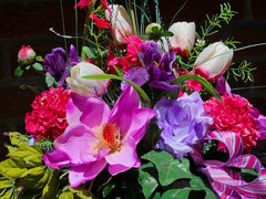 Pflanzenampel Hängeampel Blumenampel künstliche Blumen Kunstblumen Ampel Tulpen