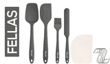 FELLAS – Spatel Set 5-teilig aus Silikon mit Teigschaber und Metallhaken