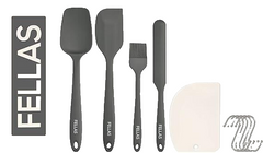 FELLAS – Spatel Set 5-teilig aus Silikon mit Teigschaber und Metallhaken