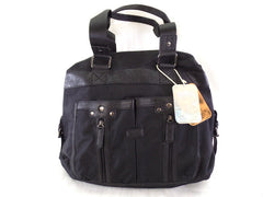 Geoss Tasche Schwarz Schultertasche Reißverschluss Damentasche