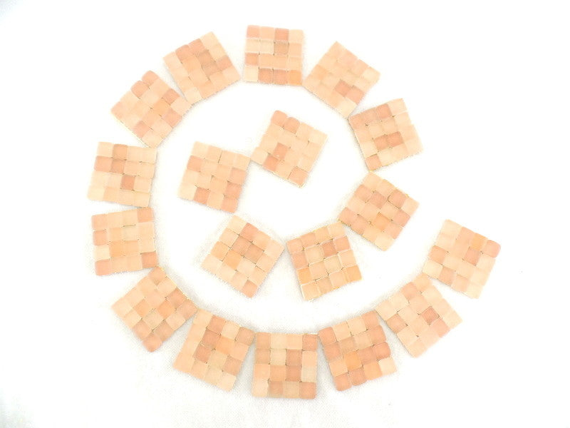 BORDÜRE Glasmosaik Lachs matt Glas Borde 18x Quadrate 50 x 50 mm 288 Steine 5 mm