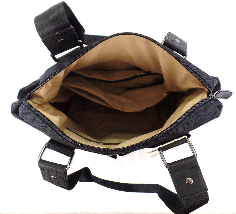 Geoss Tasche Schwarz Schultertasche Reißverschluss Damentasche