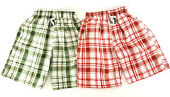 Badehosen Kinder 3 für 2 Badeshorts 164 -176 Grün Rot kariert Shorts Kinder