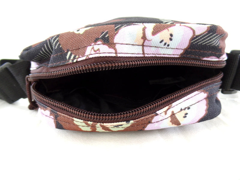 Schultertasche Daniel Ray Umhängetasche in Braun Rosa Schwarz Blumenmuster