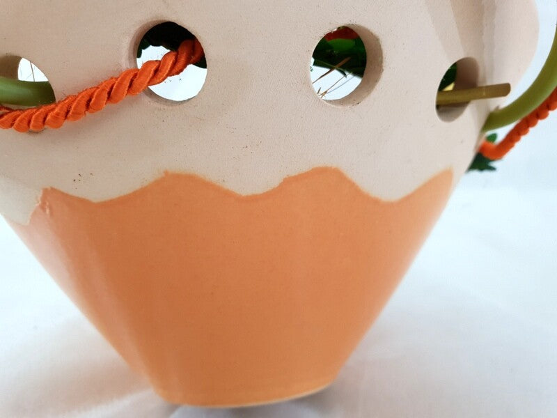 Gesteck Seide Orange Gelb Calla Kunstblumen Glasgefäß rund Kerze Dekoration