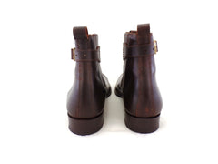 Reitstiefelette 45 Braun Rund Echtleder Cambrelle Schnalle Labor USA 11,5 UK 11