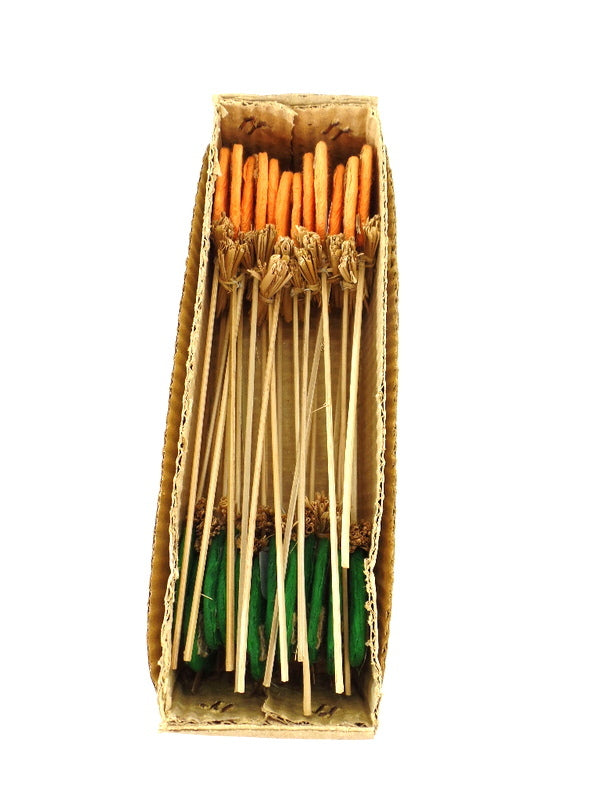 Blumenstecker Apfelmotive 24 Stück je 12 in Orange 12 Grün 30 cm L. am Stab Deko