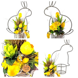 CASA - POADOR OSTERGESTECK Gelb Kunstblumen Osterglocken Eier Hasengestell Deko