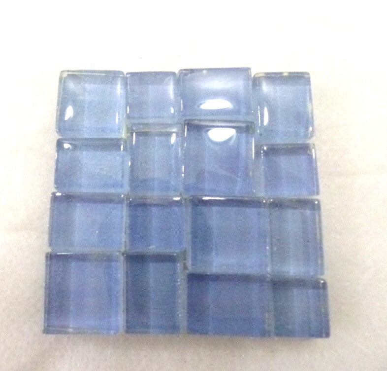BORDÜRE Glasmosaik hellblau Klarglas Borde 4 Quadrate 50 x 50 mm x 5 mm flach