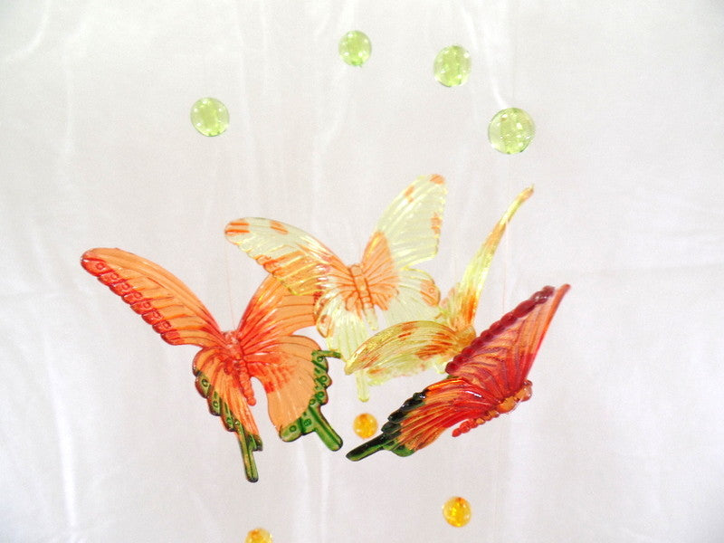 4 er Set Schmetterling Girlanden 90 cm Orange / Grün zum aufhängen Dekoration