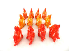 Fische 12 Stück Orange Keramik Ton 8 cm Tierfigur Dekoration