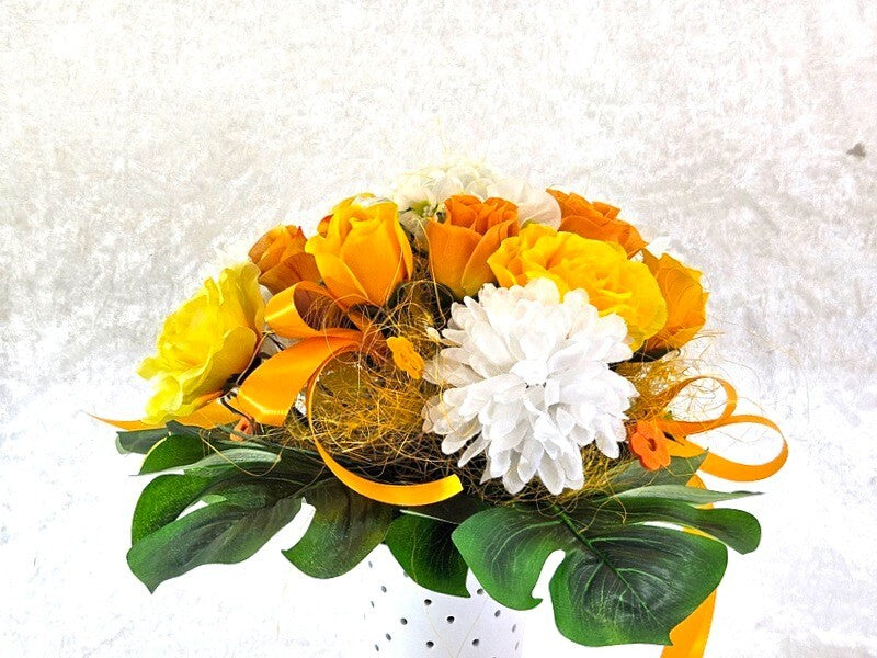 Casa-Poador Strauß Kunstblumen Rosen Grabstrauß Geschenk künstliche Blumen