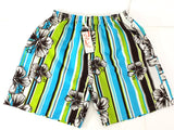 Short Badehose Badeshorts M / L Lotus Shorts geblümt gestreift Grün Blau Braun