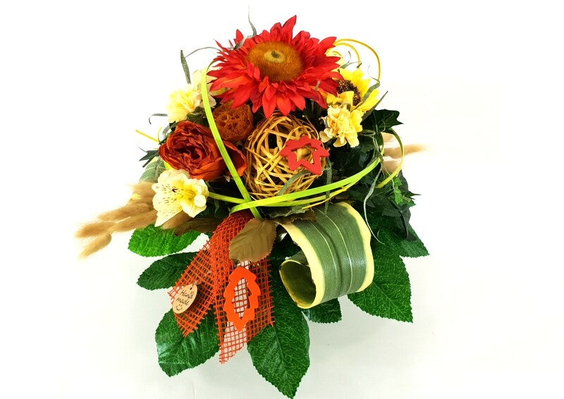 Strauß Sonnenblumen Nelken Rose Kunstblumen Grabstrauß Geschenk künstliche Blume