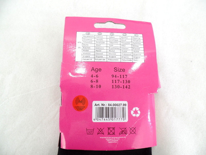 Antonio Kinder Thermo Leggings 3 Stück mit Innenfleece Schwarz blickdicht