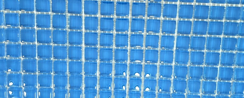 Ressalossa Glasmosaik Fliesen Blau leicht Türkis glänzend Matte 324 Steine