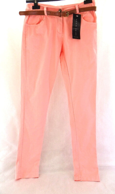 Hose Stoffhose Größe M Lachs Coralle Shini Mode mit Gürtel