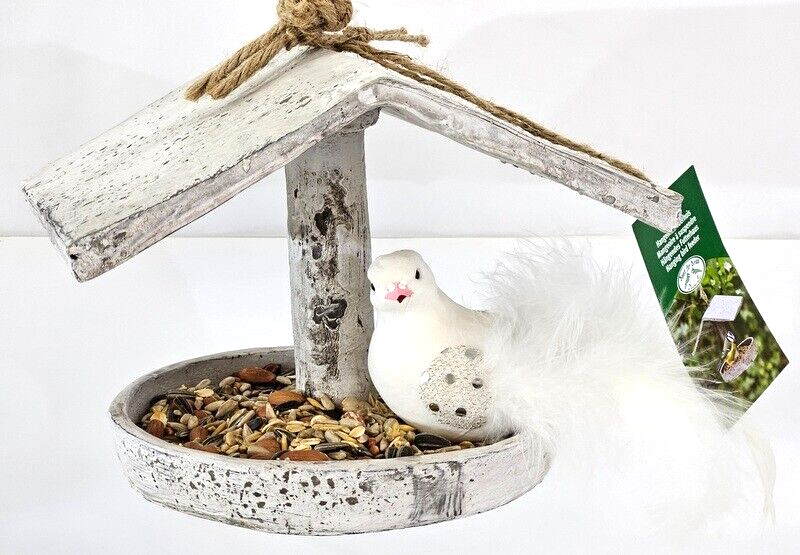 Vogel Futter Haus Station Spender zum Aufhängen Garten Vögel grau Geschenk