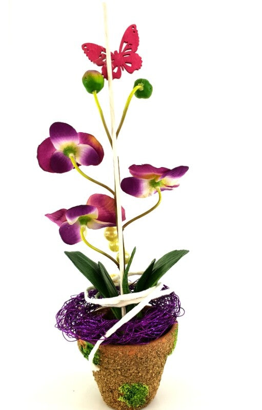 Orchidee Gesteck Kunstblume Pflanze Rosa Pink Blume Deko 30 cm H
