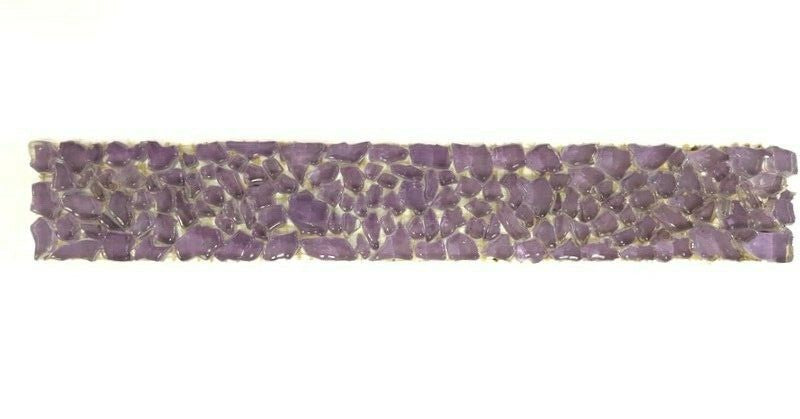 BORDÜRE Glasmosaik Crush Glas Lila 1 Streifen glänzend unregelmäßig