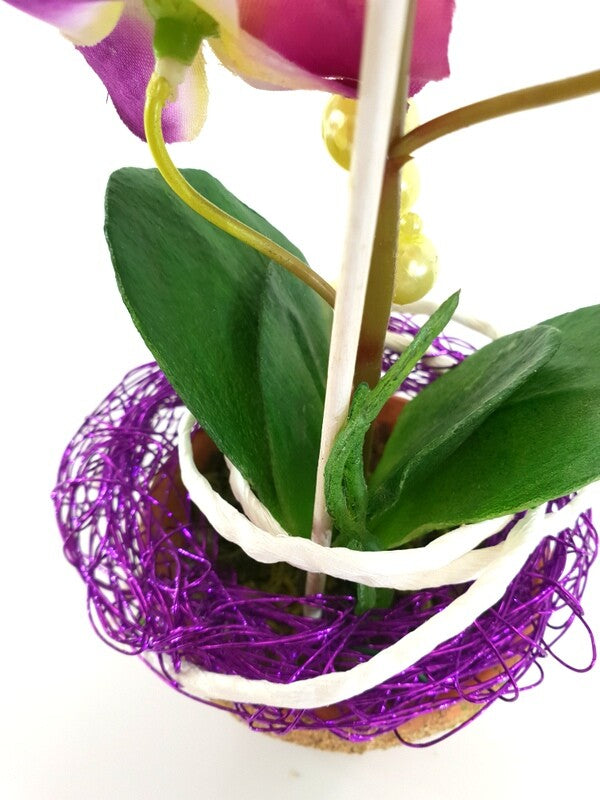 Orchidee Gesteck Kunstblume Pflanze Rosa Pink Blume Deko 30 cm H