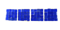 Glasmosaik Blau matt Glas Borde 4 x Quadrate Mosaik Glas Basteln Deko